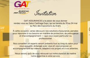 GAT ASSURANCES participe au Salon Carthage 2026, qui se tiendra du 19 au 24 mai au Parc des Expositions du Kram
